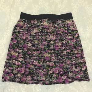 Ruffle floral print skirt